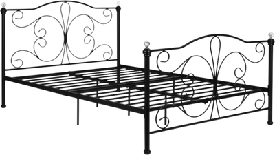 Łóżko ModernHome by Multistore metalowe ze stelażem 140 x 200 cm Czarne (DNYSF333A)