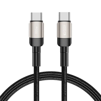 Кабель Tech-Protect UltraBoost Evo USB-C to USB-C PD 100W 5A 1m Titanium (5906203690633)