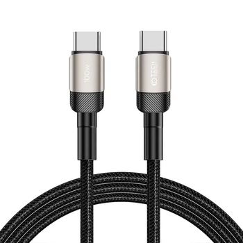 Кабель Tech-Protect UltraBoost Evo USB-C to USB-C PD 100W 5A 2m Titanium (5906203690640)