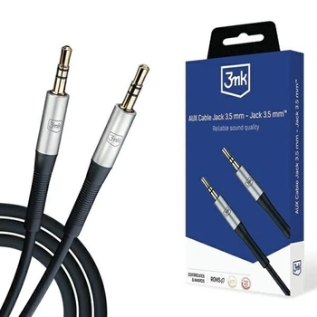Кабель 3mk AUX Jack 3.5 mm 1m Black (5903108528771)