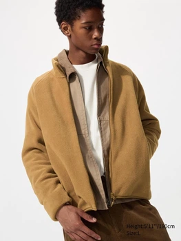 Толстовка на флисе на молнии мужская Uniqlo 927488911 M Коричневая (1159855891)