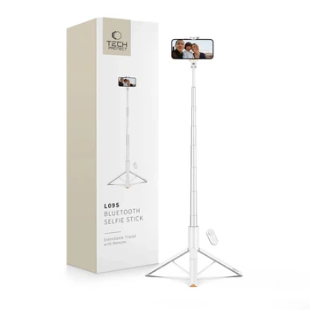 Универсальный штатив Tech-Protect Bluetooth Selfie Stick Tripod White (5906302330881)