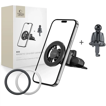 Автодержатель Tech-Protect N56 Magnetic CD & Vent Car Mount Black with MagSafe (5906302360956)