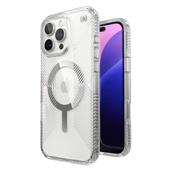 Чехол Speck Presidio Perfect-Clear Grip для iPhone 16 Pro Max Clear Chrome with MagSafe (150842-3223)