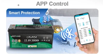 Аккумулятор JOYKOO LiFePo4 12V 200Ah,2560Вт·год, BMS 200А, с Bluetooth