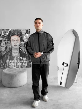 Чоловіча демісезонна куртка - вітрівка рефлективна Sane 183973 XS сірий