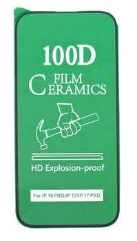 Гибкое защитное стекло Ceramics film для Apple iPhone 17 Pro керамическое противоударное черное