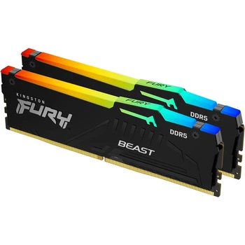 Модуль памяти DDR5 Kingston FURY Beast 2x8GB 5600 MHz RGB Black (KF556C36BBEAK2-16) [156597]