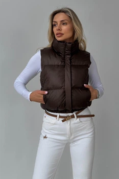 Укорочений Жилет Jadone Fashion Скай XS-S шоколад