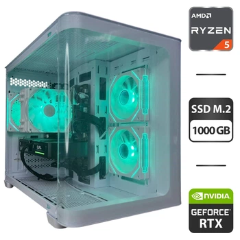 Сборка под заказ: игровой ПК AeroCool P300C Tower / AMD Ryzen 5 8400F (6 (12) ядер по 4.2 - 4.7 GHz) / 32 GB DDR5 / 1000 GB SSD M.2 / nVidia GeForce RTX 5060, 8 GB GDDR7, 128-bit / 650W