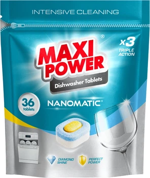 Таблетки для посудомоечных машин Maxi Power Nanomatic 36 шт (4820204703356)