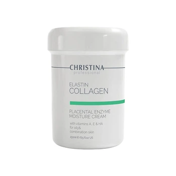 Плацентарний крем для жирної шкіри Elastin Collagen With Vitamins A, E & HA Moisture Cream Christina