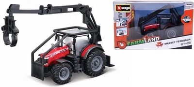 Traktor Bburago Massey Ferguson z chwytakiem do drewna 31671 (4893993316717)