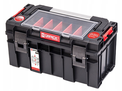 Ящик для зберігання інструментів 14 л Qbrick System PRO 500 Expert 45х26х24 см, модульний, пластиковий, червоно-чорний