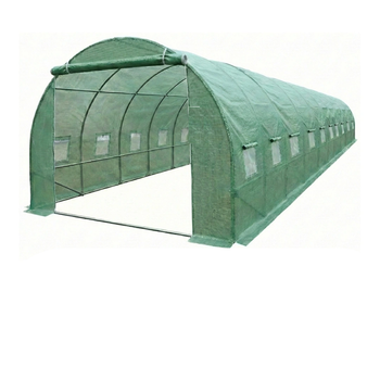 Усиленная садовая теплица парник 36м2 12х3х2 м, LEOBRO Garden Green LB-G128-GRN с рамой из оцинкованной стали, зеленая