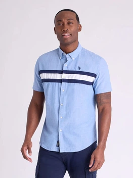 Рубашка хлопковая летняя мужская U.S. Polo Assn 11H0267-WK00A(Light Blue) XL Голубая (786662487563)