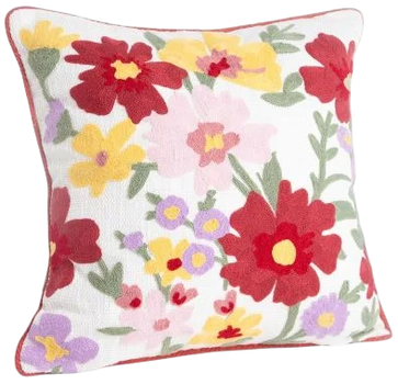 Наволочка Homla Pullo з вишитими квітами 45x45 см (5906496733857)