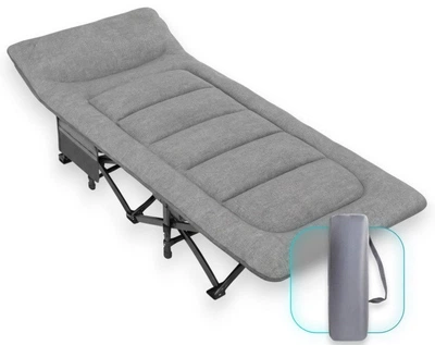 Раскладушка с чехлом EasyFit CozyCamp EF-2850-GY раскладная кровать для кемпинга, дачи и дома