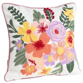 Наволочка Homla Alvor з вишитими квітами 45x45 см (5906496733864)