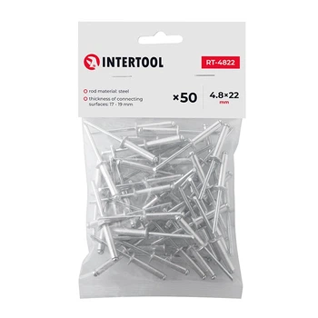 Заклепка алюмінієва 4.8 x 22.0 мм, уп. 50 шт. INTERTOOL RT-4822