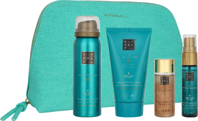 Набір Rituals The Ritual of Karma Крем для тіла 70 мл + Гель-піна для душу 50 мл + Спрей для волосся та тіла 20 мл + Олія для тіла 30 мл + Косметичка (8719134210873)