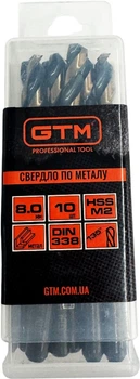 Свердло GTM HSS 8.0 мм 10 шт (EM2-080K)