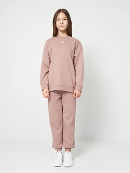 Підлітковий спортивний костюм (світшот + штани) для дівчинки Puma 69339588 158-164 см Sandstone (4069161970504)