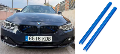 Сині накладки на розпірку решітки радіатора BMW F20 F21 F22 F23 F30 F31 F32 F33 F34 F36 F44 F45 F46 G30 G38 G32 (комплект 2 шт)