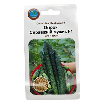 Семена огурца Настоящий мужик F1 Agro Paradise, 1г, среднеранний высокоурожайный гибрид, зеленый