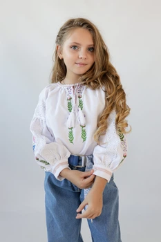 Вишиванка для дівчинки Trend Ранок 158 Білий (SOLDRANBI)