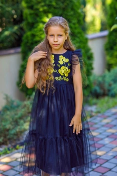 Вишита сукня для дівчинки Trend Золотко 128 Чорний (SOLSUD2230)