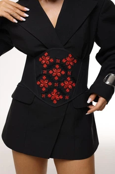 Жіночий вишитий корсет Ztclothes Орнамент XS Чорний (ZTCLKORORNCH)