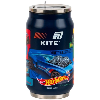 Термокружка з трубочкою Kite Hot Wheels HW25-1263, 350 мл
