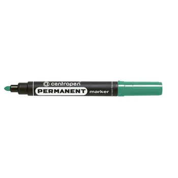 Маркер Centropen Permanent 2,5 мм круглий зелений 8566/04, 10 штук
