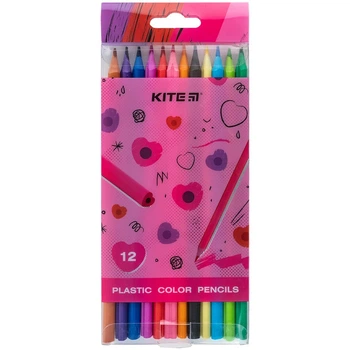 Олівці кольорові пластикові Kite Heart K24-049-2, 12 кольорів