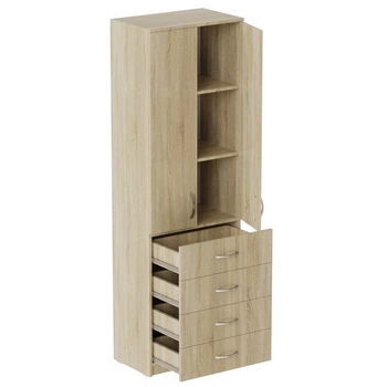 Шкаф Анжело Ferrum-decor на 3 полок с 2 дверями и 4 ящика 1900x600x380 ДСП Дуб Сонома 16 мм (FRD-104992)