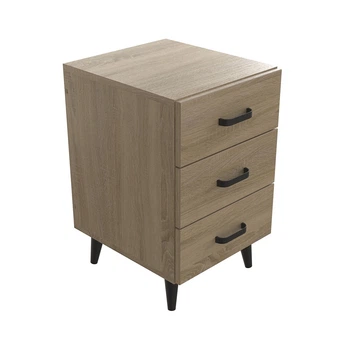 Тумба Вива 3 на конусных ножках Ferrum-decor 56,5x35x40 Черный металл ДСП Дуб Сонома 16 мм (FRD-106820)