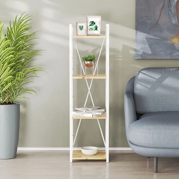 Этажерка 4/34 Ferrum-decor Серии Конект 120x34x28 белый ДСП Дуб Артизан 16мм (FRD-104279)