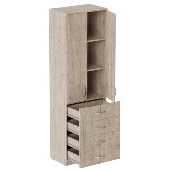 Шафа Анжело Ferrum-decor на 3 полиць з 2 дверима та 4 ящики 1900x600x380 ДСП Дуб Сан-Марино 16 мм (FRD-104990)