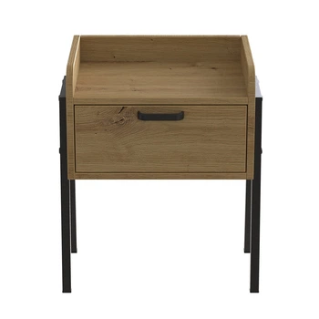 Тумба модульна Ferrum-decor Бетті 540x450x320 метал Чорний ДСП Дуб Дуб Артизан 16 мм (FRD-105507)