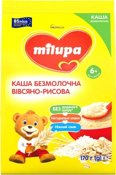 Безмолочна каша Milupa Вівсяно-рисова від 6 місяців 170 г (5900852074066)