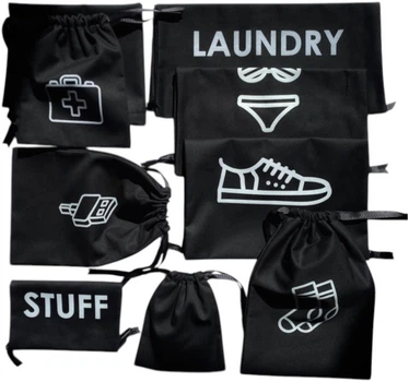 Набор ORGANIZE из девяти мешочков Maxi Черный (M-nabor-maxi-black)