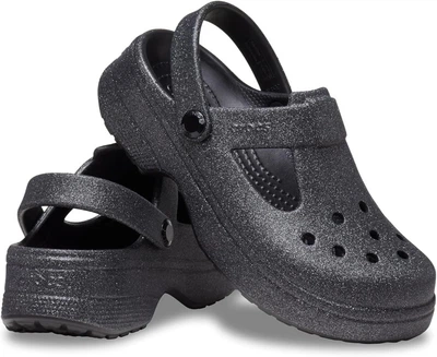 Крокс для дівчинки сандалі Мері Джейн Чорні Crocs Classic Mary Jane Black Glitter kids
