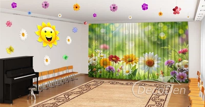 Весняні Фото Штори в дитячий сад PHOTODECOR "Сад у сонячних променях"