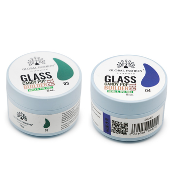 Набор гелей Global Fashion Glass Candy Pop 03 и 04: для укрепления, наращивания и дизайна, 2х15 мл