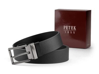 Шкіряний чоловічий ремінь в джинси Petek 1855 4025511-01 чорний