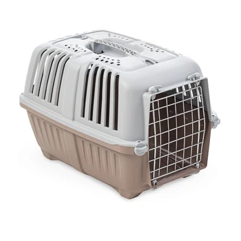 Переноска MPS PRATIKO 3 Metal для котів та собак до 18 кг металеві двері 58,5x35,5x40h см сіро-коричнева (8022967072908)