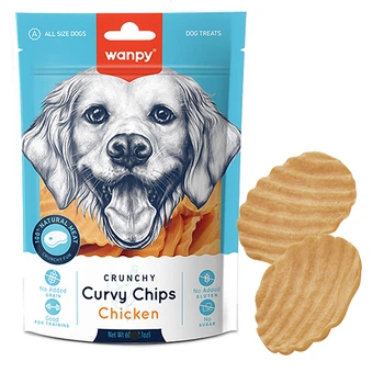 Ласощі для собак Wanpy Curvy Chips Chicken чіпси хрумка курка – 60г (CB-60H)