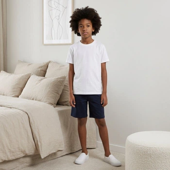 Пижама для подростка шорты и футболка 146 см (10-11Y) Primark бело/синий