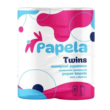 Рушник паперовий PAPELA 2-х шаровий Twins 2рул/уп 22*10м 165відривів EG-300954